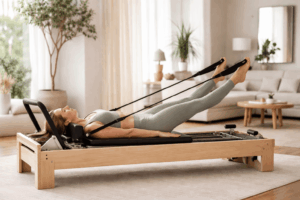 Exercice Pilates dans un intérieur lumineux
